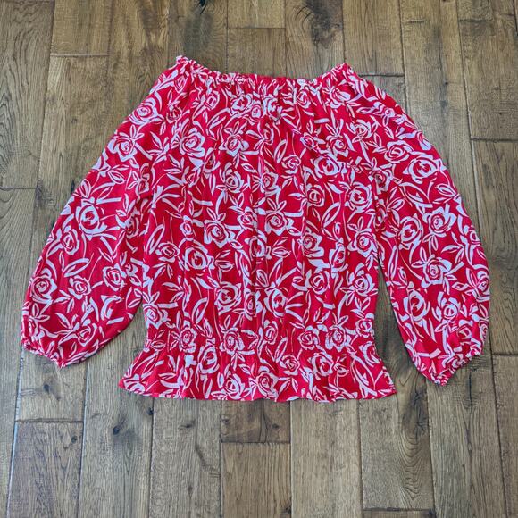 Lot Of 4 Womens L Ruby Rd. Dress Blouse Bundle Black Grey Red Floral Button Up - Picture 13 of 13